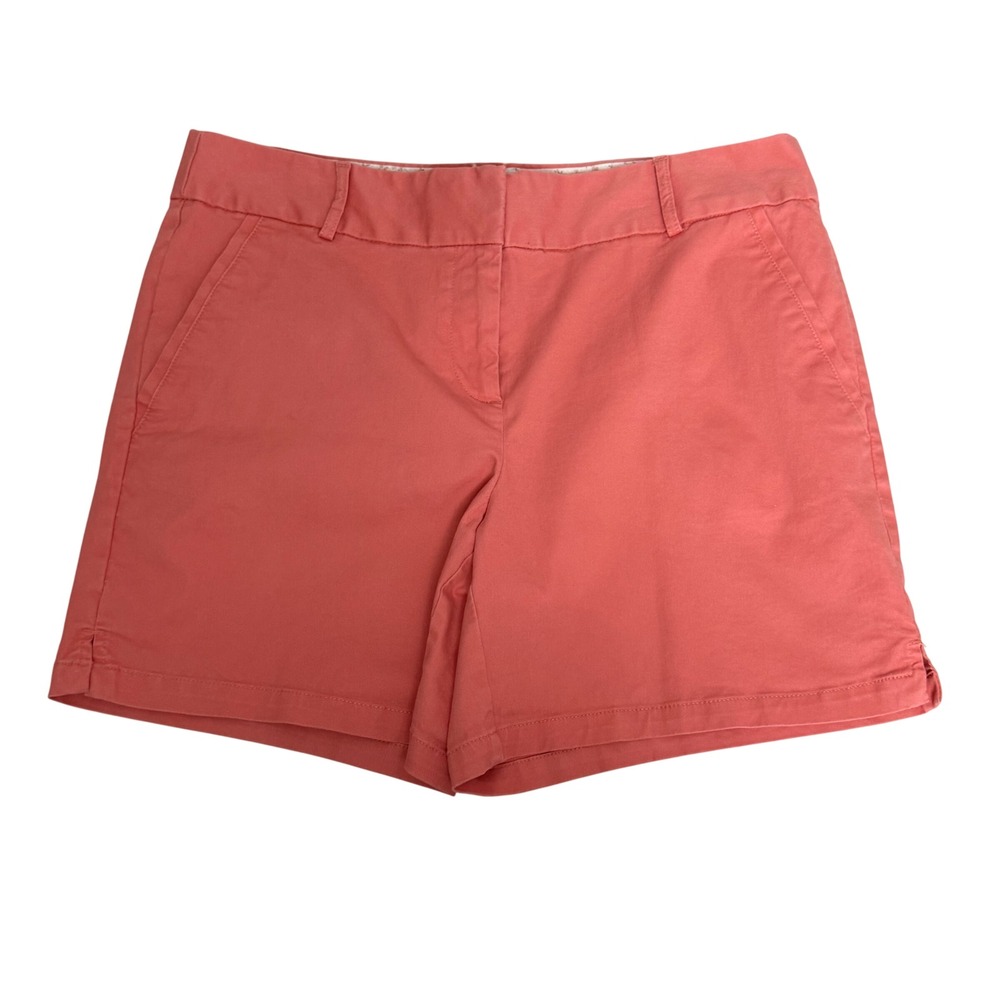 Ann Taylor LOFT Riviera Shorts Women Size 10 Coral Pink Chino Mid Rise Summer